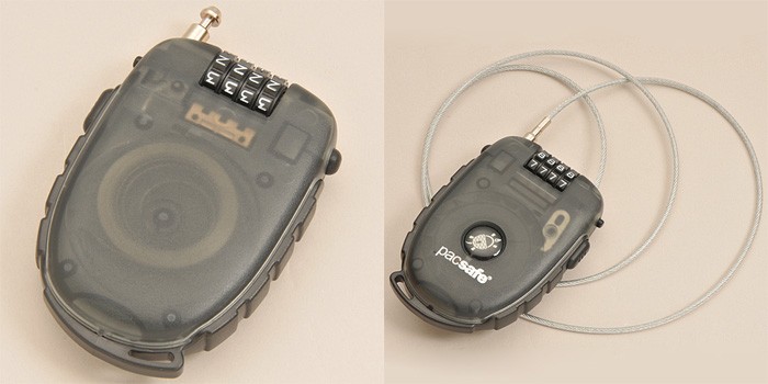 パックセーフ pacsafe 250 4ダイアルリトラクタブル ケーブルロック スモーク 12970051403000