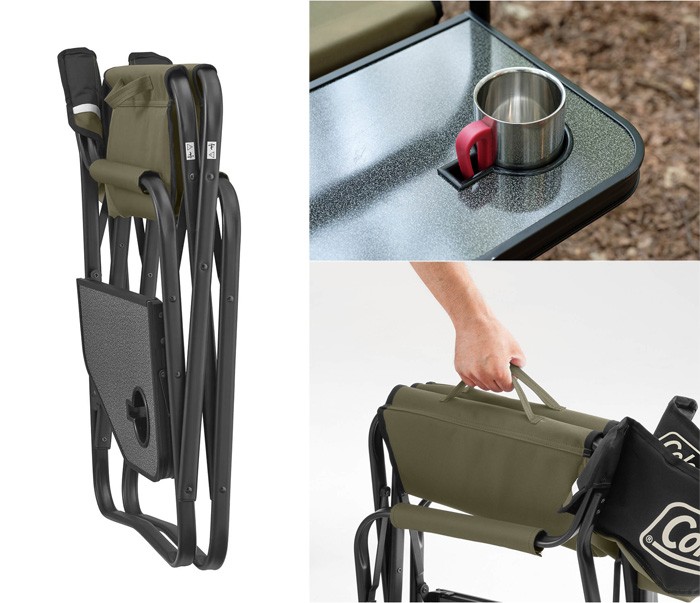 コールマン サイドテーブル付きデッキチェア オリーブ 2000033809