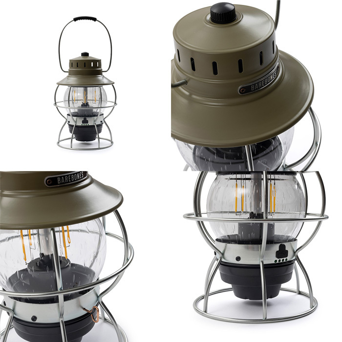 ベアボーンズリビング Barebones Living レイルロードランプ LED オリーブドラブ 20230010048000