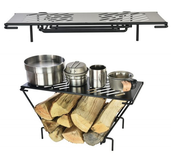 ベルモント アイアン薪ラック（収納ケース付）BM-281