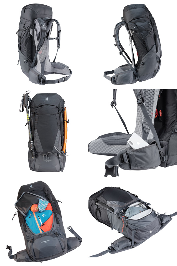 ドイター deuter フューチュラ Air Trek 50+10 ブラック×グラファイト D3402121-7403