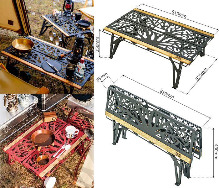 ネイチャートーンズ ワンハンドカフェテーブル ロング 大樹バージョン サテンブラック OHCT-L-SB