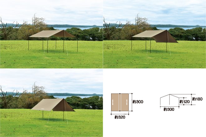 ユニフレーム REVO レボ スクエアタープ 3×3 TC/TAN タン 682340