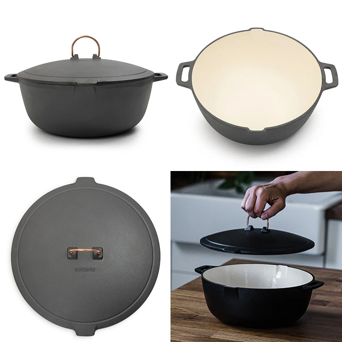 ベアボーンズ エナメルライン キャストアイアン クロックポット ブラック 20235536010000