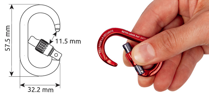 カンプ CAMP アクセサリーカラビナ EKTO ロック