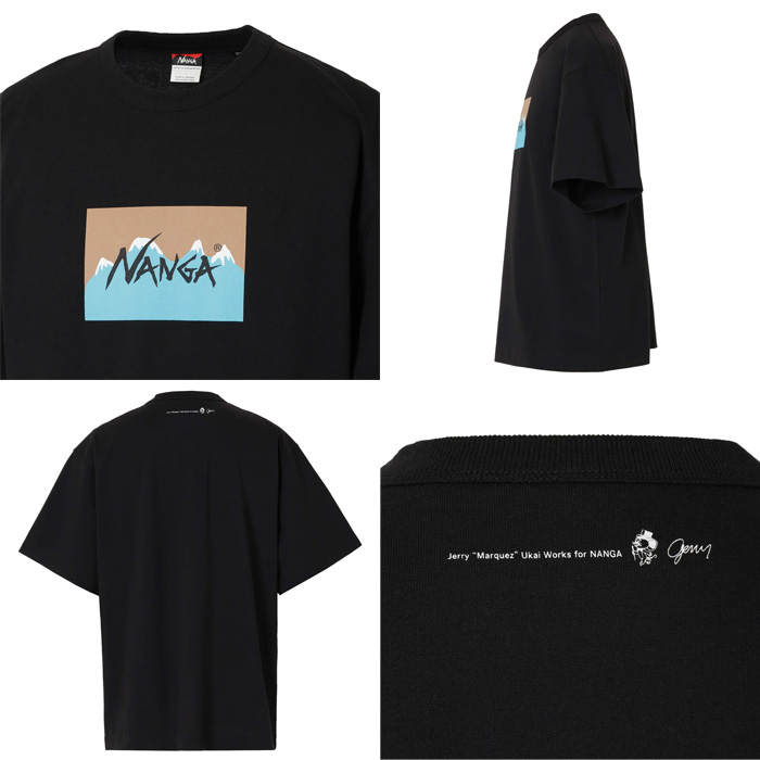 ナンガ×ジェリーウカイ エコハイブリッド ナンガロゴティー ブラック/ベージュ N0000916