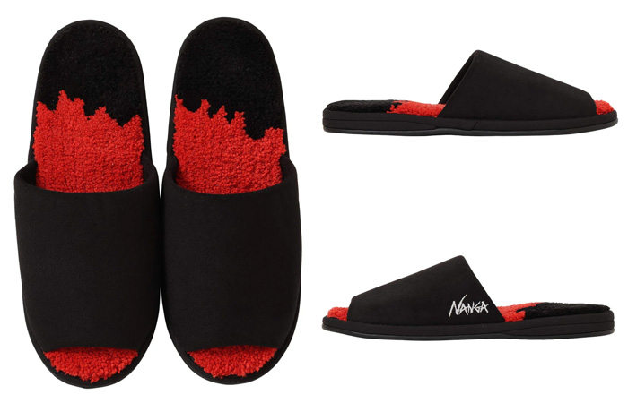 ナンガ NANGA ロゴ ルームシューズ レッド×ブラック N0003102