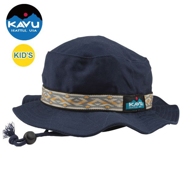 KAVU カブー キッズ ストラップバケットハット Pブルー Mサイズ 11864401917005