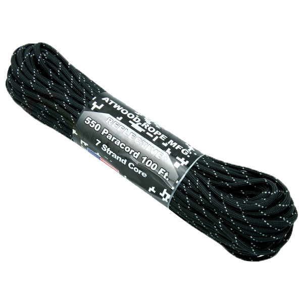 アトウッドロープ Atwood Rope パラコード リフレクティブ ブラック 4mm x 15m 44046