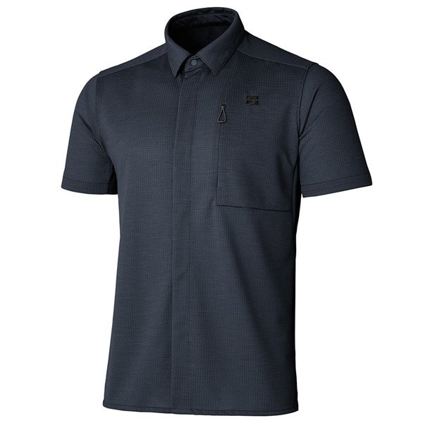 ファイントラック メンズ ラミースピンニットシャツ 半袖 ダークインディゴ Lサイズ FMM1602-DKID