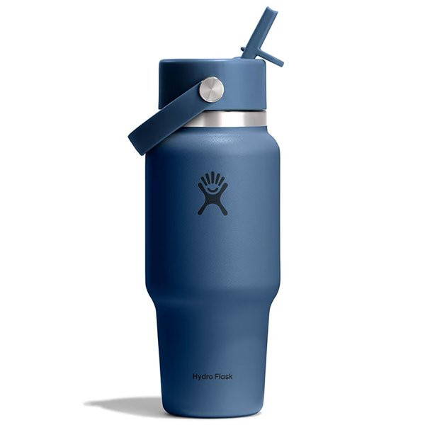 ハイドロフラスク HydroFlask 24oz 709ml トラベルボトル with ワイドフレックスストロー ハーバーブルー 8902070174261