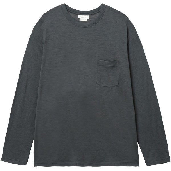 アイスブレーカー Icebreaker メリノ150 ロングスリーブ ポケットティー ユニセックス オブシディアン インポートSサイズ（日本M）IB0A57DB-OB