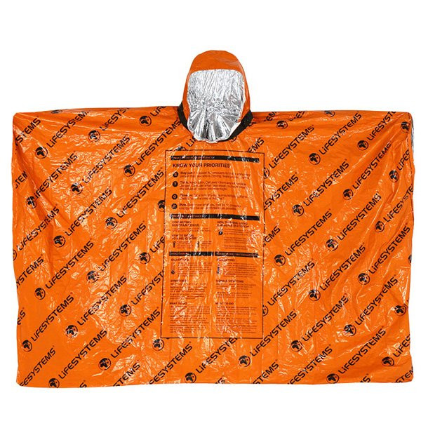 ライフシステム ヒートシールドポンチョ オレンジ L42180