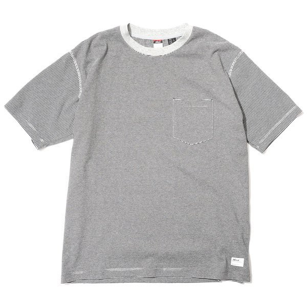 NANGA×北斗スポーツ ナンガ マルチボーダーTシャツ ユニセックス GRY×BLK Sサイズ 26SZ-089