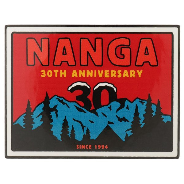 ナンガ NANGA 30th アニバーサリー ステッカー スクエア レッド×ブルー N0003055