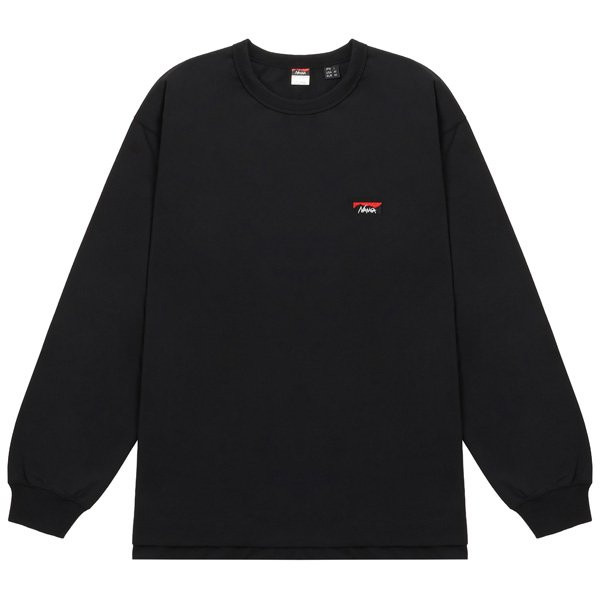 ナンガ エコハイブリッド ボックスロゴ エンブロイダリー ロングスリーブTシャツ ユニセックス ブラック Mサイズ NW2411-1G803