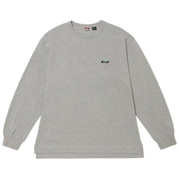 ナンガ エコハイブリッド ボックスロゴ エンブロイダリー ロングスリーブTシャツ ユニセックス ライトグレー Lサイズ NW2411-1G803