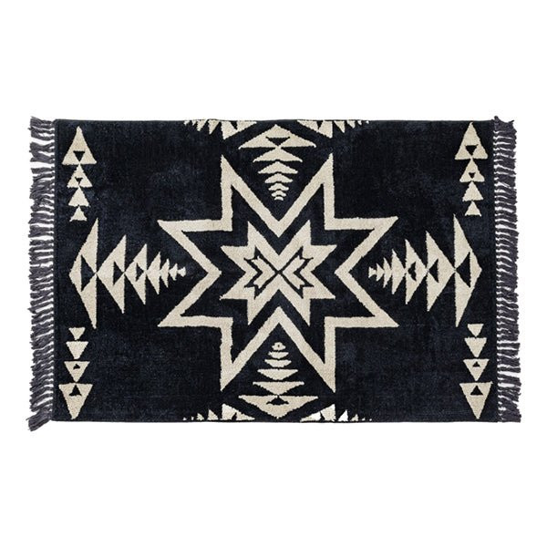 ペンドルトン PENDLETON ニッティング ラージマット ウィズフリンジ プレインスターブラック 19800363198000