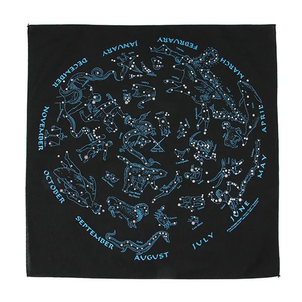 プリンテッドイメージ Printed Image ネイチャープリントバンダナ 星座 ブラック 11180001000061