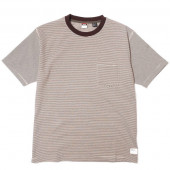 NANGA×北斗スポーツ ナンガ マルチボーダーTシャツ ユニセックス BRN×BEG Lサイズ 26SZ-089